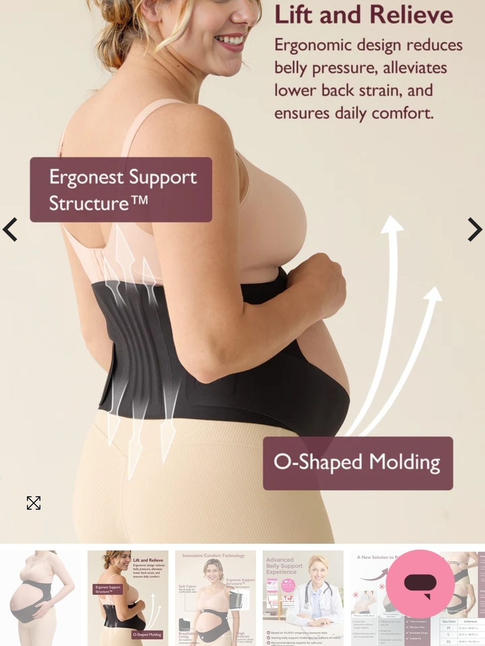Momcozy BumpEase Ergonest Maternity Belly Band - Black Color - Picture 3 of 5